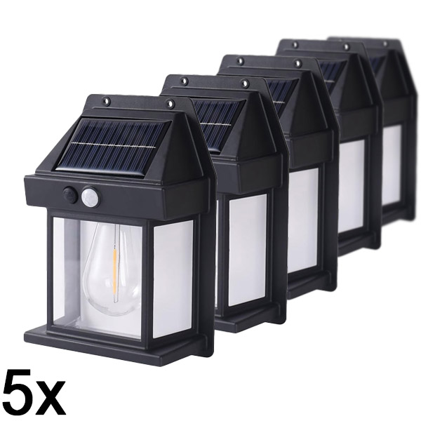 5x Solna vanjska svjetiljka – nije potrebno ožičenje | FLUXLAMP